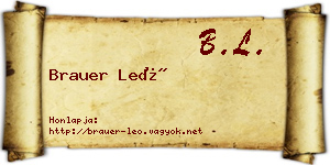 Brauer Leó névjegykártya